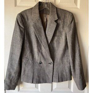 Vintage Newsport Blazer Womens 10 Plaid Wool Career Casual Classic Jacket Gray
